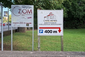 Zufahrt Hinweisschild Bunsenstraße